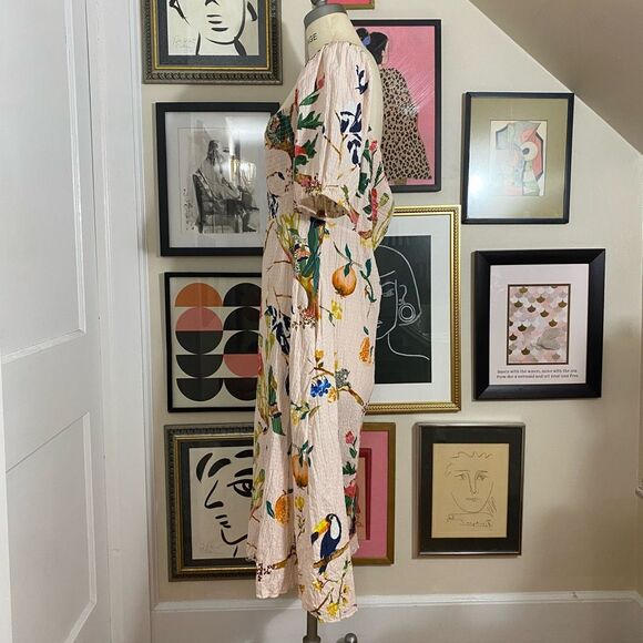 Tanya Taylor Women’s Size XS Lucinda Off The Shoulder Midi Dress Pink RUNS LARGE - Picture 3 of 7